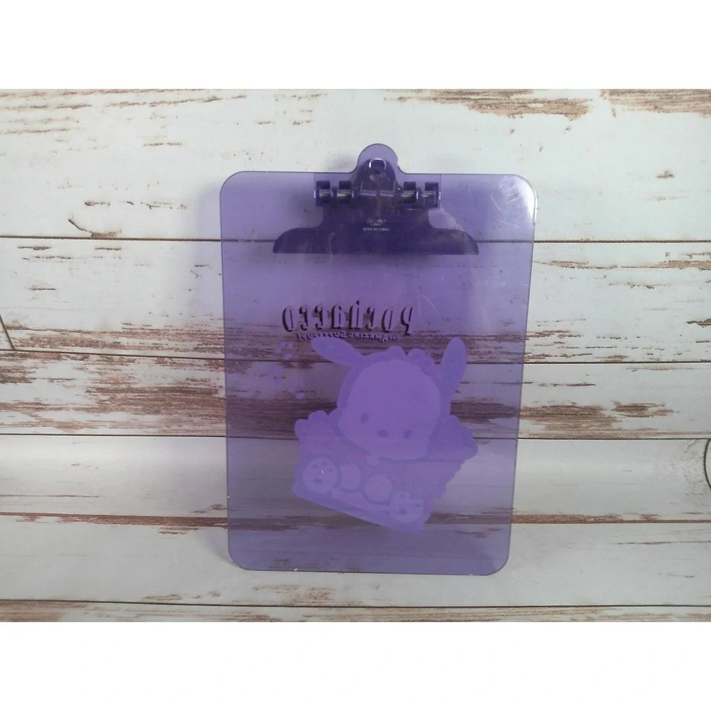 Vintage 2001 Sanrio Pochacco School Clipboard Purple Clear Y2K Rare Used